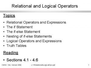 Logical operators