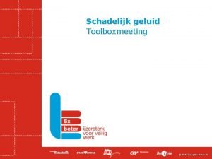 Wat is een toolboxmeting?