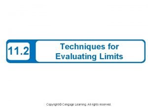 Techniques for evaluating limits