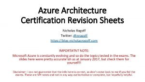 Azure architecture certification