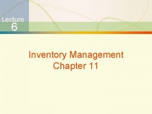 Chapter 13 inventory management