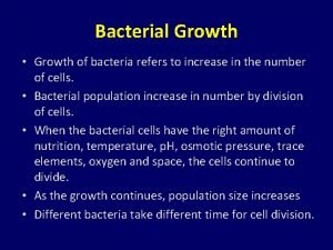 Phases of bacterial growth