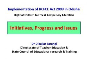 Rte act 2009 implementation