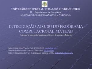 UNIVERSIDADE FEDERAL RURAL DO RIO DE JANEIRO IT