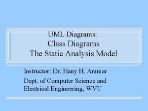 UML Diagrams Class Diagrams The Static Analysis Model