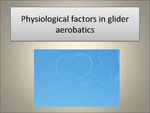 Physiological factors in glider aerobatics FLIGHT PILOT AND