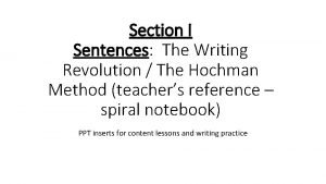 Hochman writing worksheets pdf