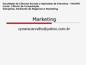 Faculdade de Cincias Sociais e Aplicadas de Petrolina