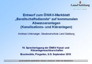 Entwurf zum WAVMerkblatt Bereitschaftsdienste auf kommunalen Abwasseranlagen Kanalisations