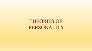 Allport personality theory