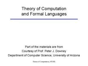 Types of languages in theory of computation