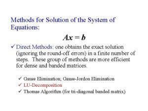 Thomas algorithm example