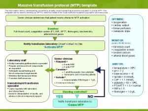 Massive transfusion protocol template