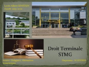 Lyce Albert EINSTEIN Anne 2019 2020 Droit Terminale