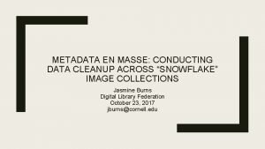METADATA EN MASSE CONDUCTING DATA CLEANUP ACROSS SNOWFLAKE