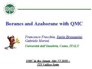 Boranes and Azaborane with QMC Francesco Fracchia Dario