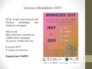 Concours Mendeleev 2019 anne internationale du Tableau priodique