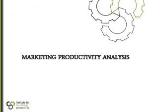 Marketing productivity definition