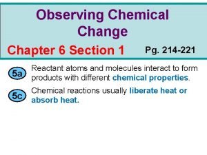 Observing chemical change