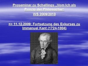 Proseminar zu Schellings Vom Ich als Prinzip der