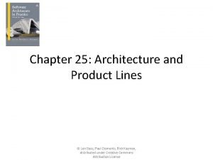 Product line architecture example