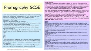 Gcse photography annotation