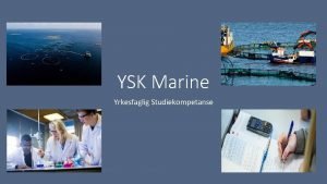YSK Marine Yrkesfaglig Studiekompetanse YSK Marine Et samarbeid