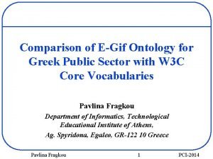 Comparison of EGif Ontology for Greek Public Sector