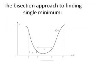 The bisection approach to finding single minimum The