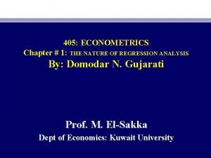 Econometrics chapter 1
