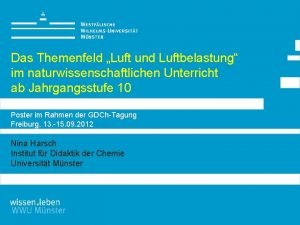 Das Themenfeld Luft und Luftbelastung im naturwissenschaftlichen Unterricht