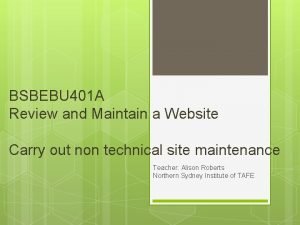 Bsbebu401 review and maintain a website