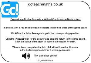 Expanding Double Brackets Without Coefficients Blockbusters In this