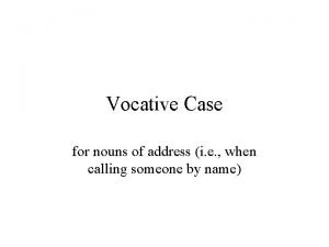 Latin vocative case