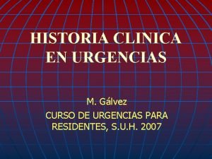 Historia clinica en urgencias