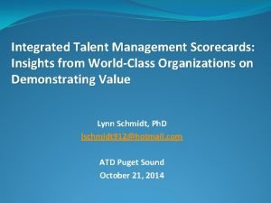 Integrated talent management scorecards