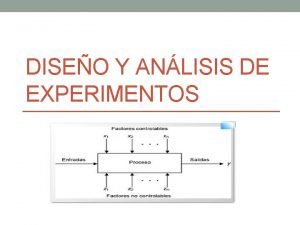 DISEO Y ANLISIS DE EXPERIMENTOS Temas Estudios expermientales