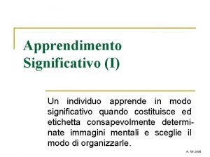 Apprendimento significativo