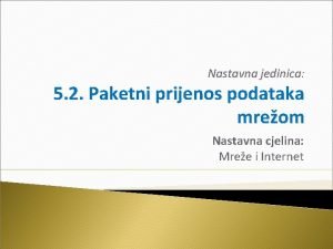 Paketni prijenos podataka mrežom