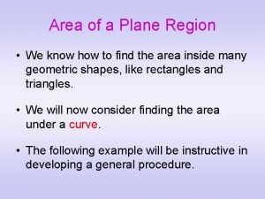 Area of plane region