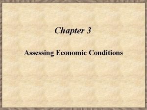 Chapter 3 Assessing Economic Conditions Learning Objectives Identify