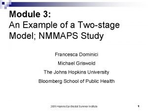 Module 3 An Example of a Twostage Model
