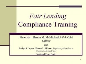 Fair lending compliance training