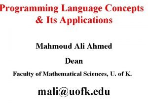 Ali ahmed is a mathematics professor who tries to involve