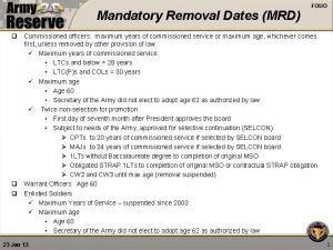 Mandatory removal date army regulation