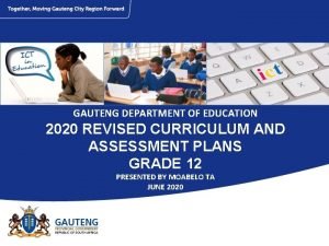 Gauteng department of education strategic plan 2020