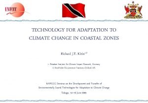 TECHNOLOGY FOR ADAPTATION TO CLIMATE CHANGE IN COASTAL