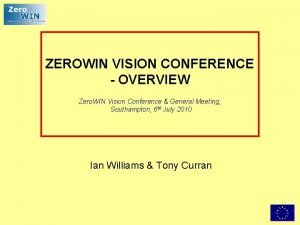 ZEROWIN VISION CONFERENCE OVERVIEW Zero WIN Vision Conference