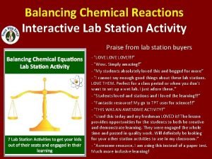 Balancing chemical equations station lab