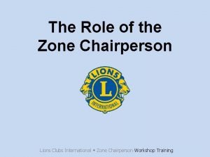 Zone chairperson